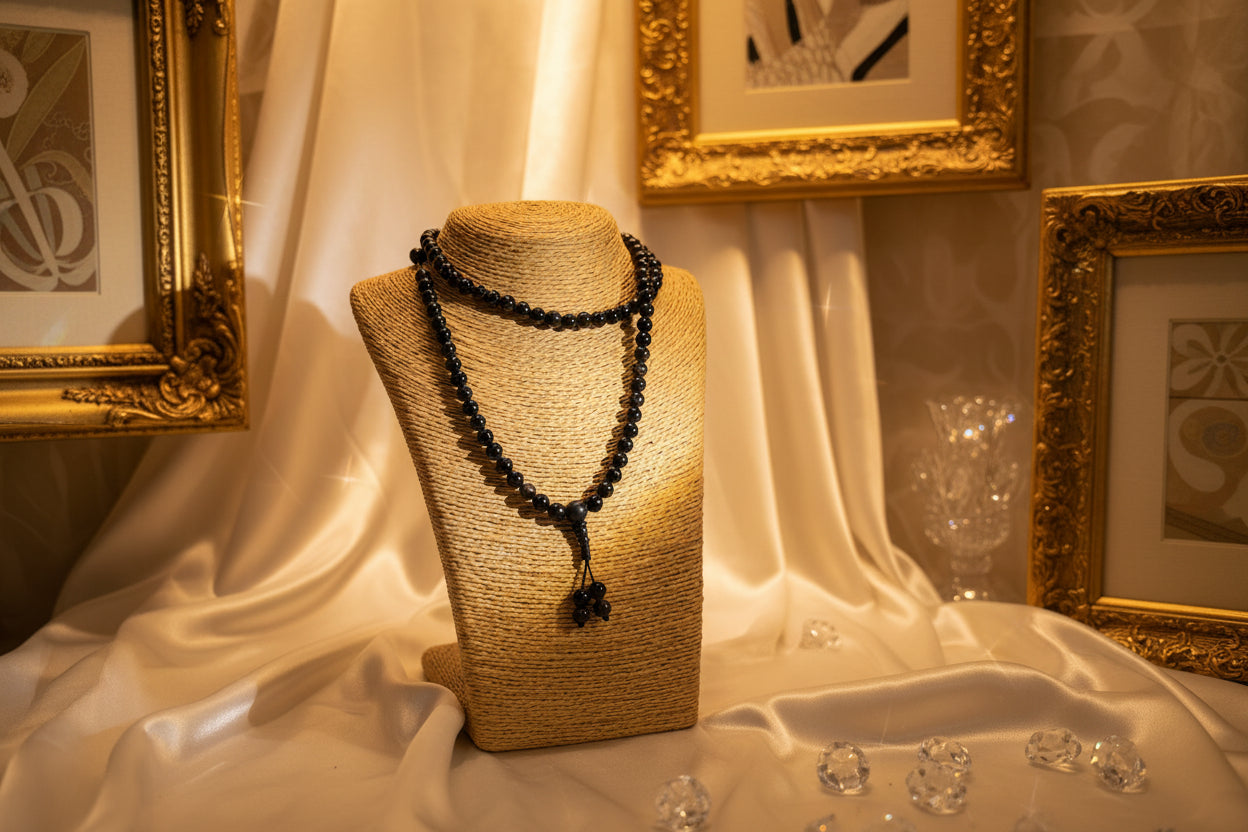 Necklace Mala Black Wood