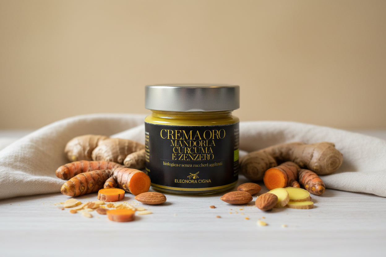 Organic Gold Cream with Almond, Turmeric and Ginger