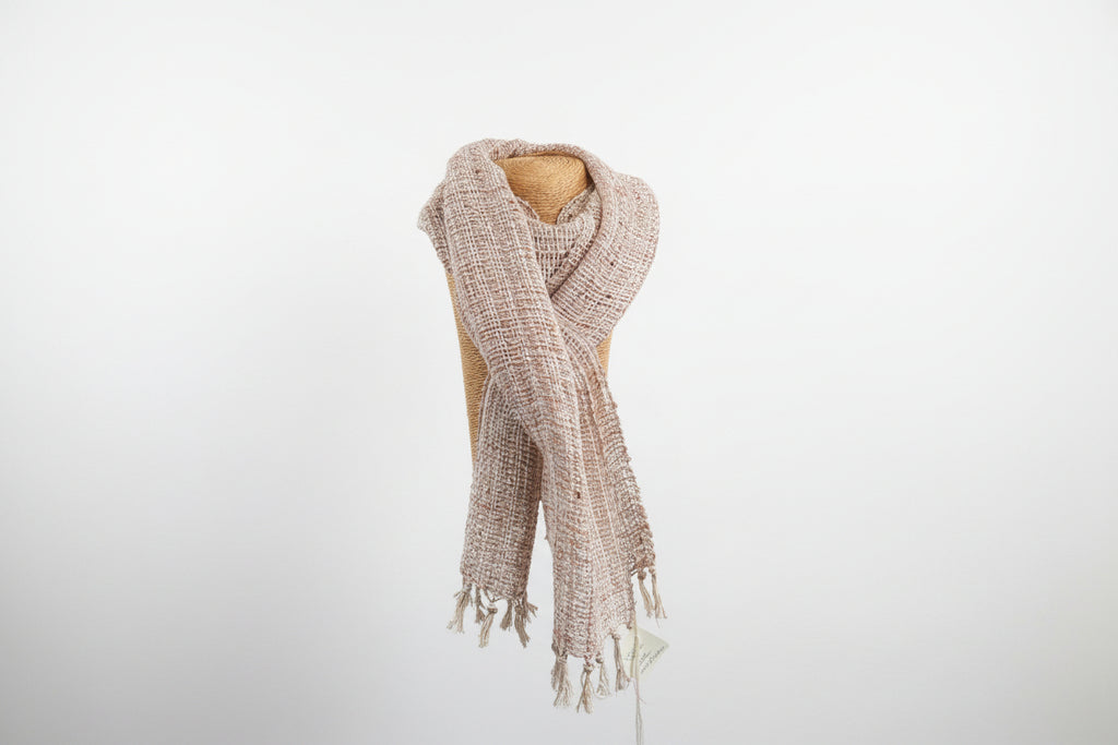 Hand-Made Linen and Silk Scarf Pink