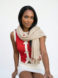 Hand-Made Linen and Silk Scarf White