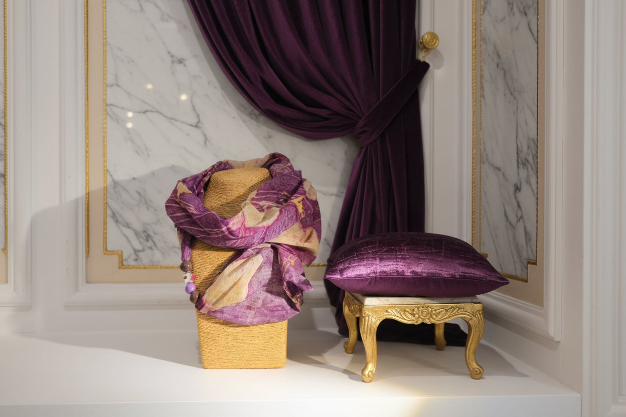 Ecological Print Silk Foulard