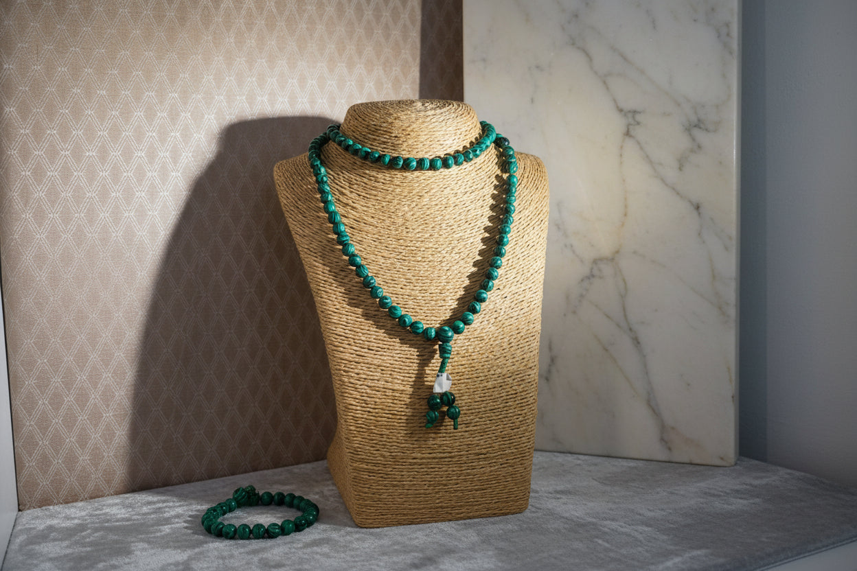 Necklace Green Malachite
