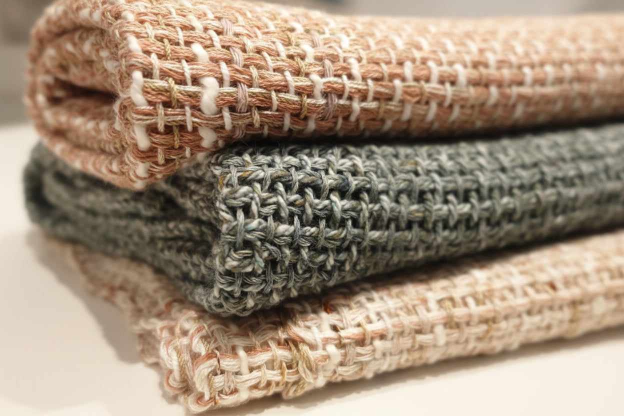 Hand-Made Linen and Cotton Scarf Green